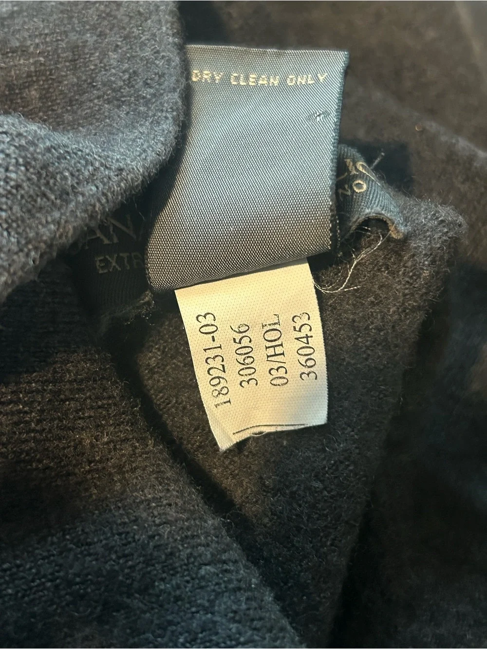 Banana Republic Men's Long-Sleeve Polo in Charcoal Blue Extra Fine Wool Merino